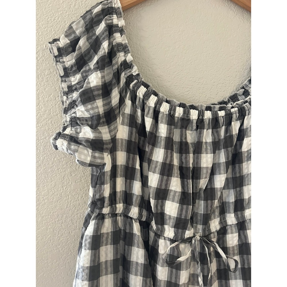 Torrid Womens Black White Gingham Seersucker Off Shoulder Midi Dress 4X - Picture 2 of 8
